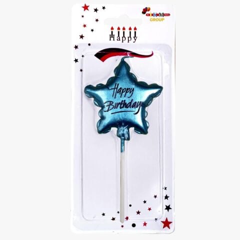 HAPPY BİRTHDAY YILDIZ MAVİ MUM PK:12 KL:480