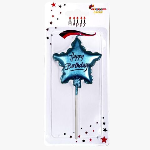 HAPPY BİRTHDAY YILDIZ MAVİ MUM PK:12 KL:480
