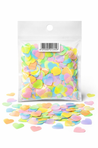 METALİZE BALON İÇİ KALP MAKARON PUL