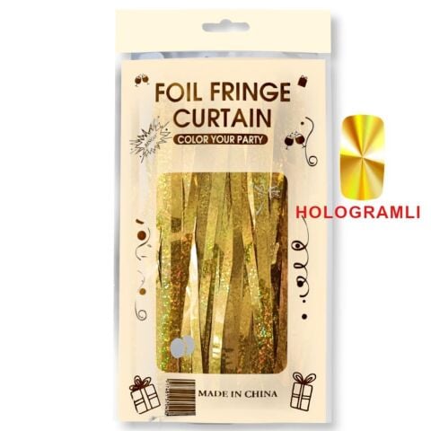 İTHAL METALİZE HOLOGRAM GOLD MASA ETEĞİ 70*300cm