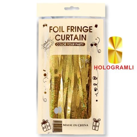 İTHAL METALİZE HOLOGRAM GOLD MASA ETEĞİ 70*300cm