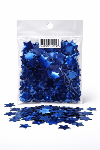 METALİZE BALON İÇİ YILDIZ LACİVERT PUL