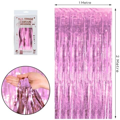 İTHAL METALİZE PEMBE ARKA PLAN PERDESİ 2*1m