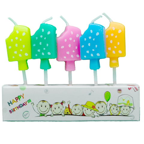 5 Lİ 1 YAŞ RENKLİ MUM PK:12