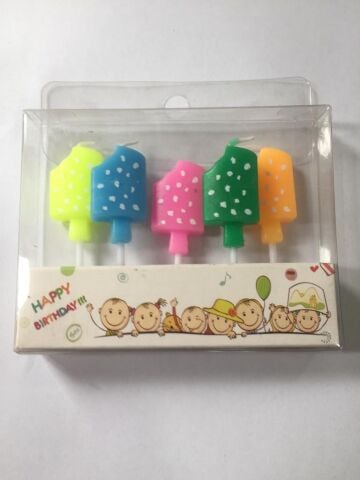 5 Lİ 1 YAŞ RENKLİ MUM PK:12