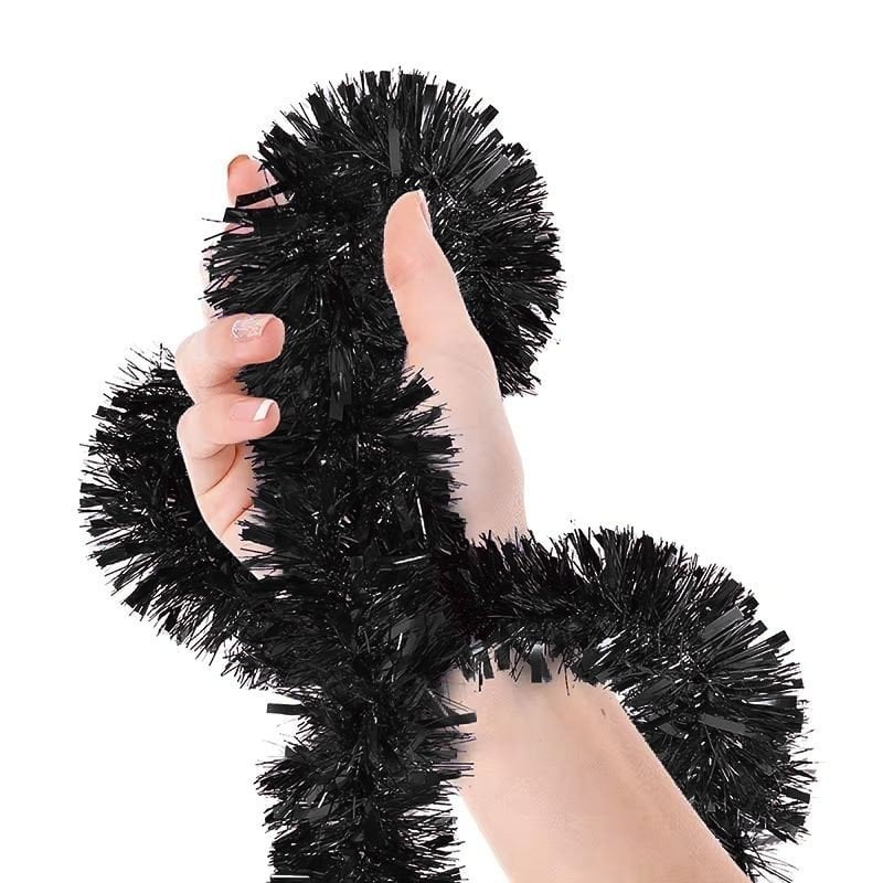 2 MT METALİZE SİYAH SİM SÜS 6,5cm