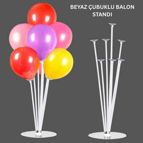7 Lİ BALON STANDI BEYAZ