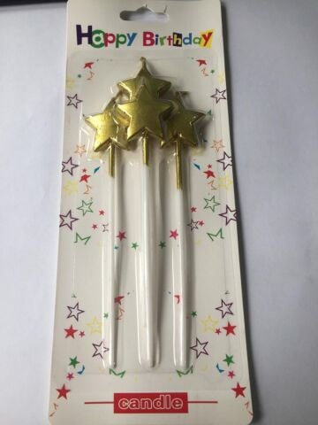 4 LÜ ÇUBUKLU YILDIZ GOLD MUM 13.5CM  PK:24