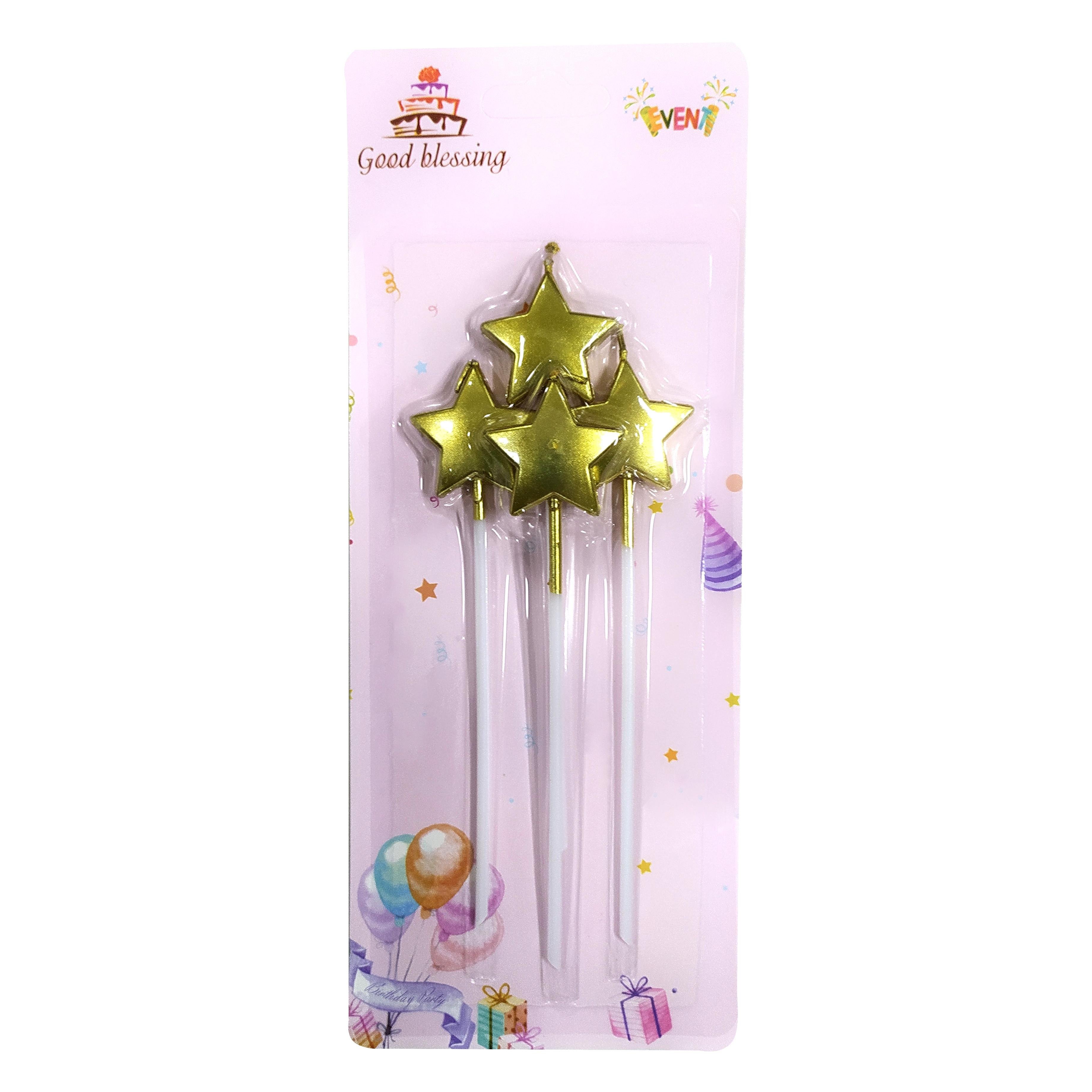 4 LÜ ÇUBUKLU YILDIZ GOLD MUM 13.5CM  PK:24