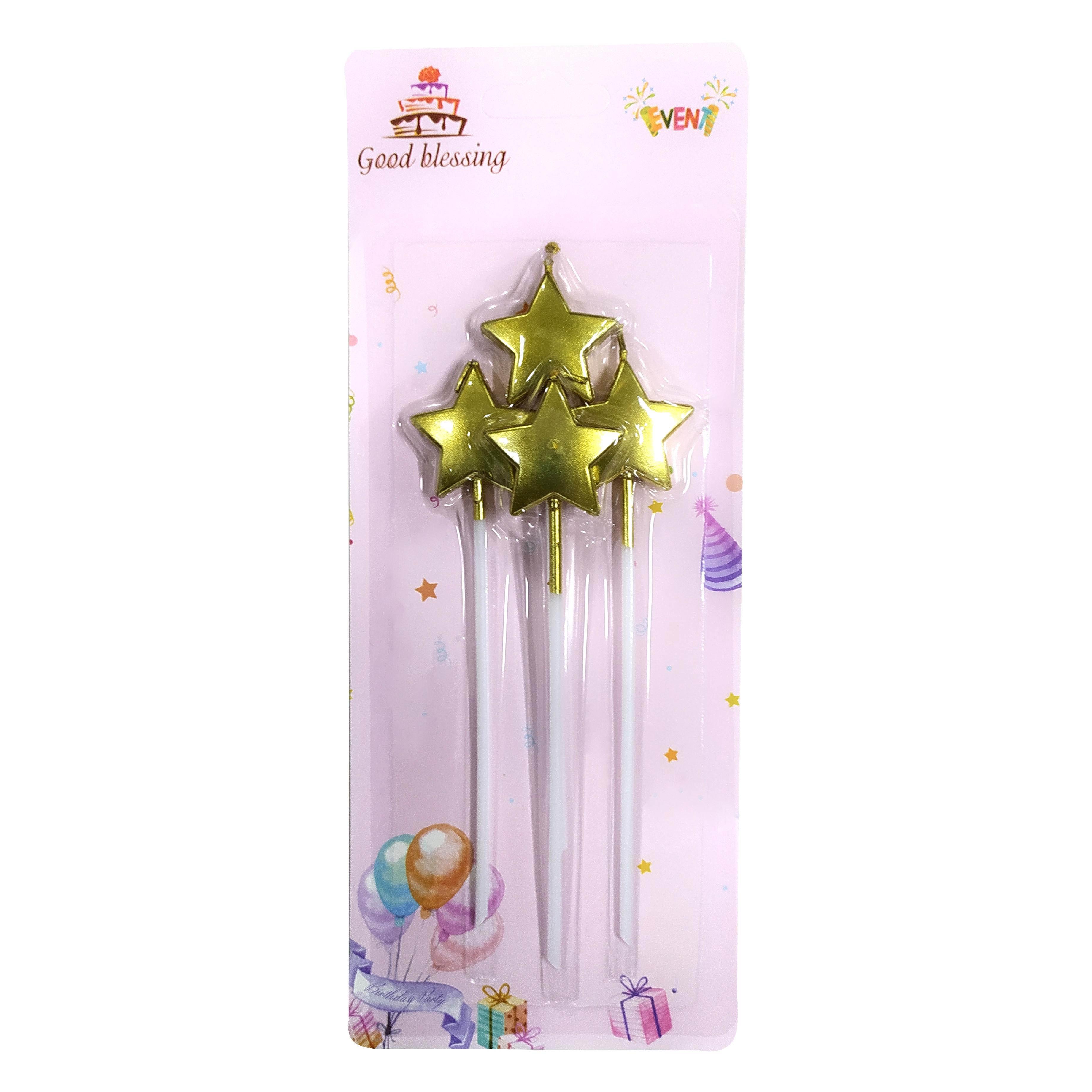 4 LÜ ÇUBUKLU YILDIZ GOLD MUM 13.5CM  PK:24
