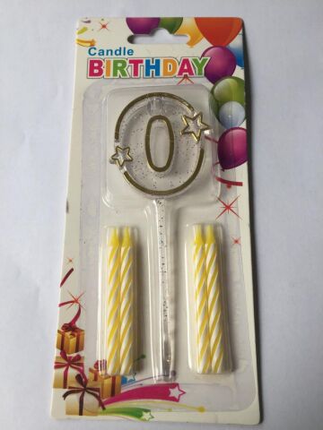 MİKA ŞEFFAF 0 RAKAM GOLD MUM 12CM PK:12 KL:600