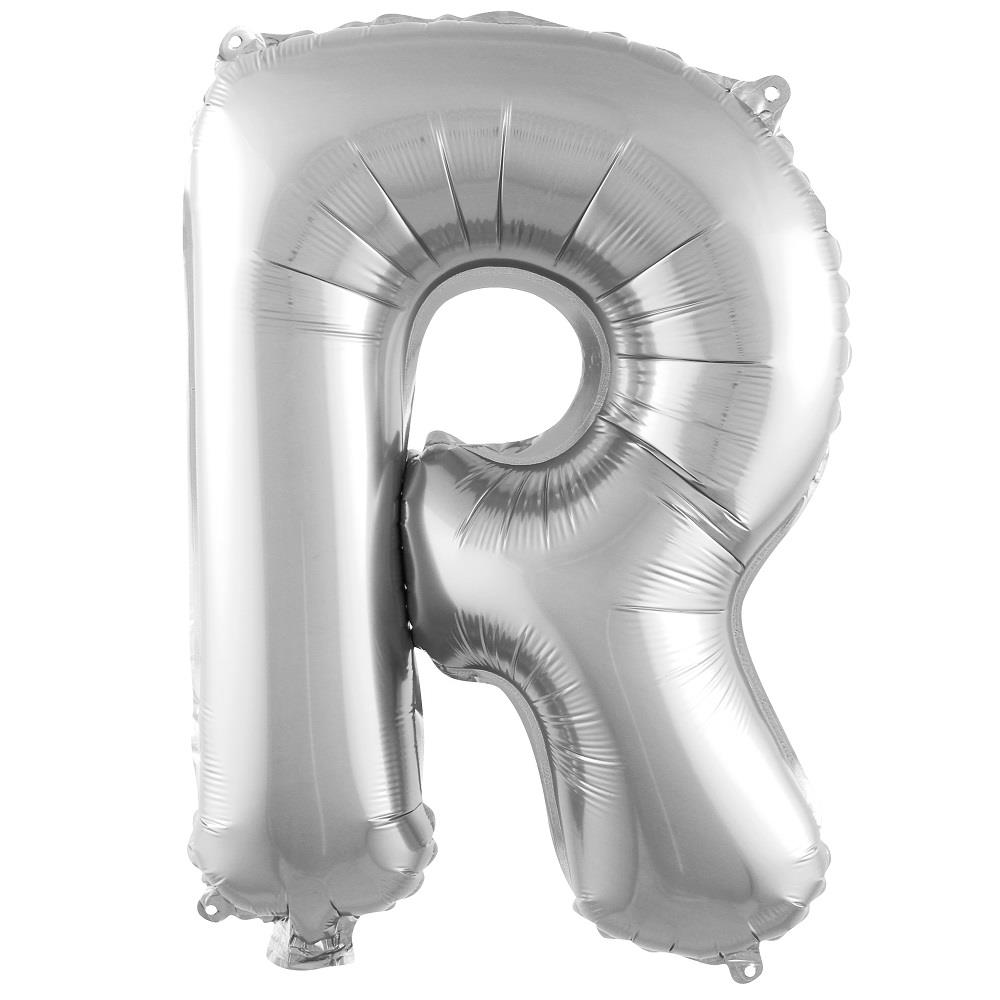 R- HARF 16 İNC GÜMÜŞ RENK BALON 36 CM
