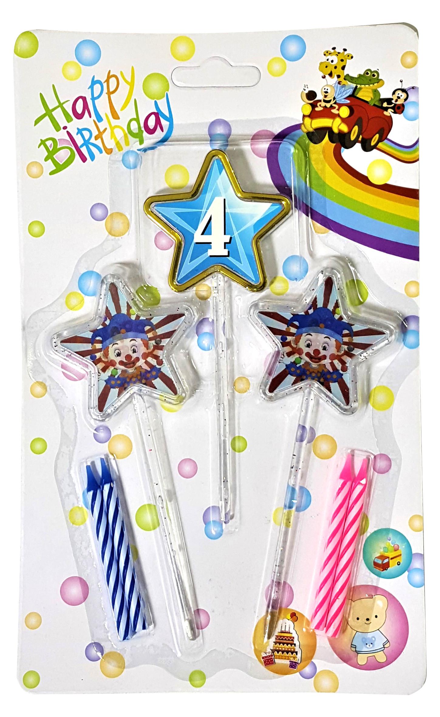 3D GÖRÜNÜMLÜ MUM 4 YAŞ YILDIZ MODELİ MAVİ 12.5CM PK:12