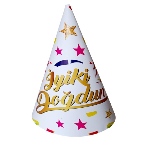 8 Lİ YILDIZ KONFETİLİ İYİKİ DOĞDUN ŞAPKA
