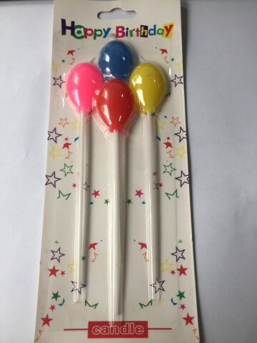4 LÜ ÇUBUKLU BALON RENGARENK MUM 13.5CM