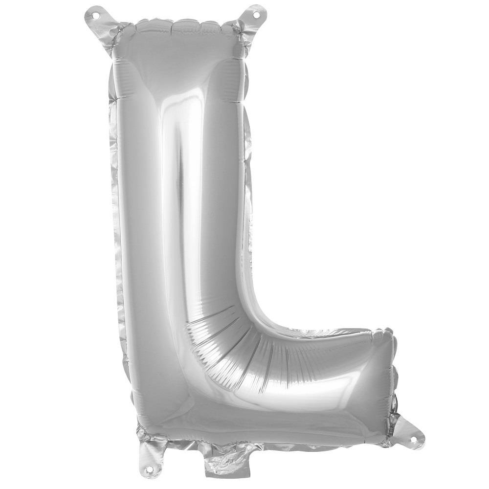 L- HARF 16 İNC GÜMÜŞ RENK BALON 36 CM