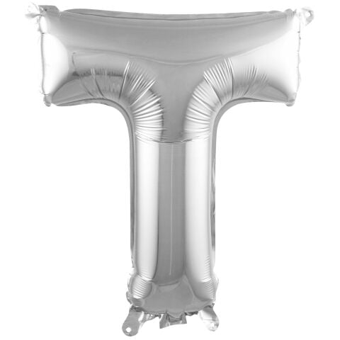 T- HARF 16 İNC GÜMÜŞ RENK BALON 36 CM