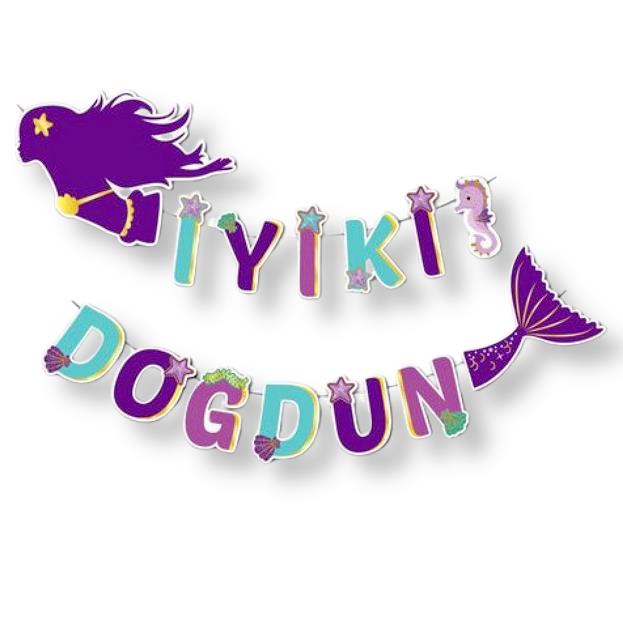 3D KALOGRAFİ DENİZ KIZI İYİKİ  DOĞDUN UZAR YAZI
