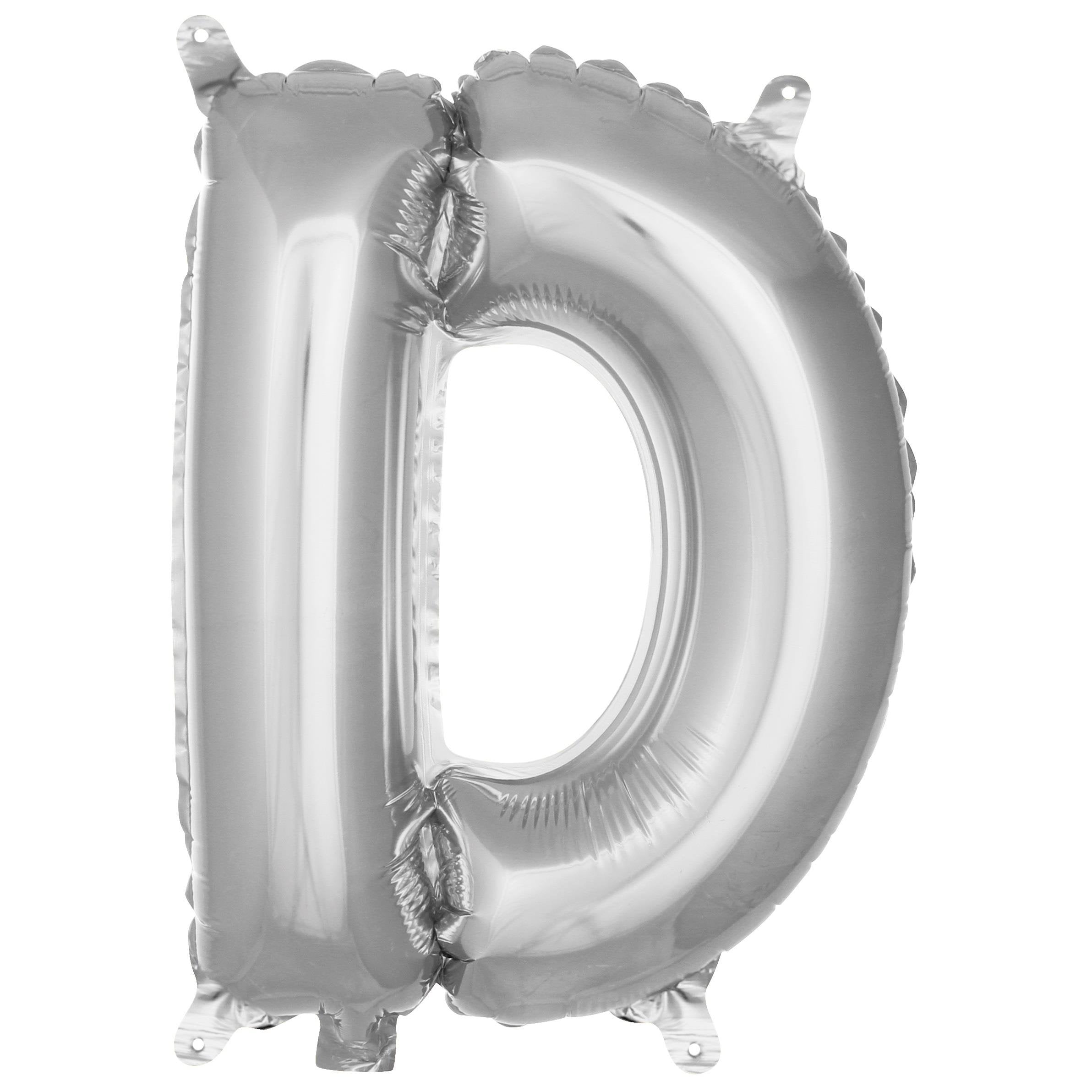 D- HARF 16 İNC GÜMÜŞ RENK BALON 36 CM