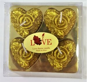 4LÜ KALP ASETAT KUTULU GOLD MUM