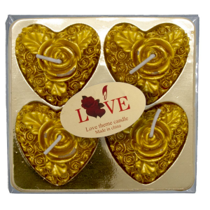 4LÜ KALP ASETAT KUTULU GOLD MUM
