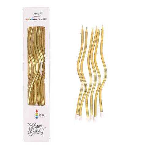 6 LI KIVRIMLI GOLD MUM 16CM