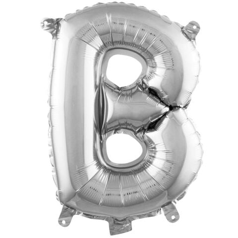 B- HARF 16 İNC GÜMÜŞ RENK BALON 36 CM
