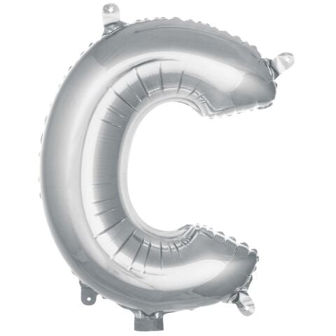 C- HARF 16 İNC GÜMÜŞ RENK BALON 36 CM