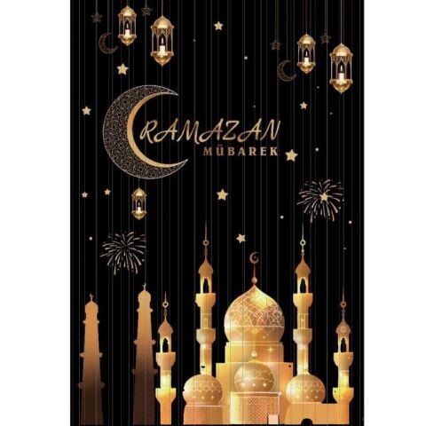 İTHAL METALİZE RAMAZAN MÜBAREK ARKA PLAN PERDESİ 130*100