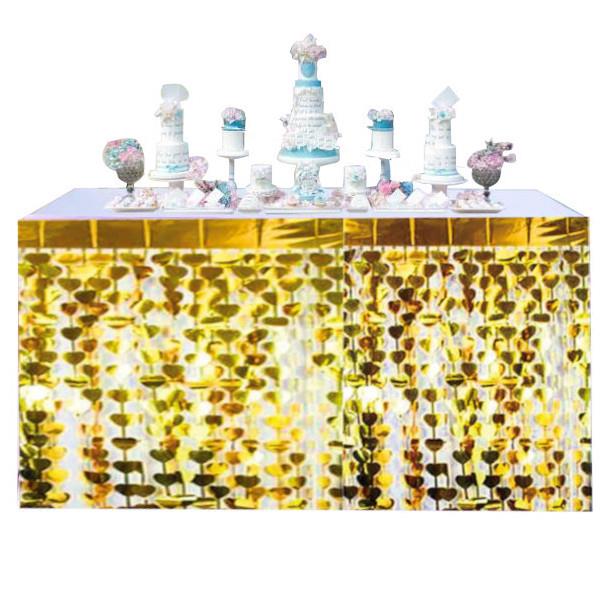 METALİZE KALP GOLD MASA ETEĞİ 70*300cm