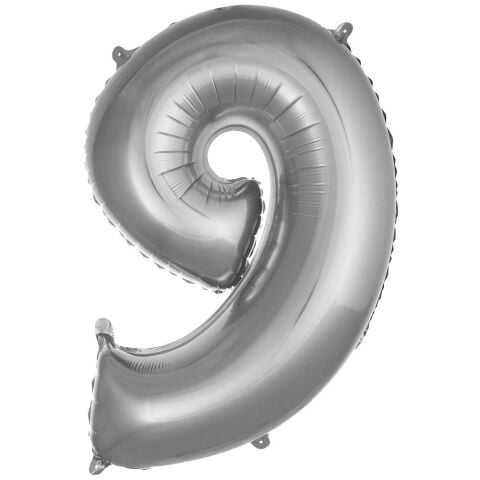 9- RAKAM 16 İNC GÜMÜŞ RENK BALON 36 CM