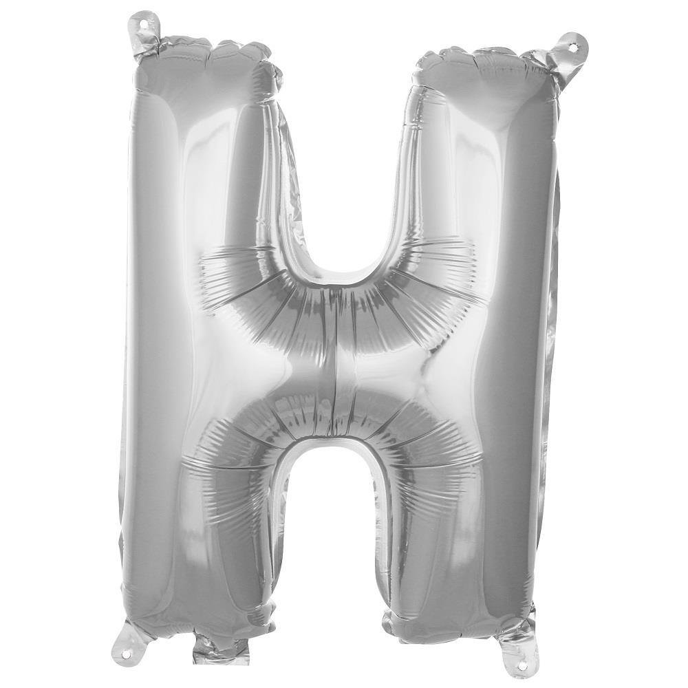 H- HARF 16 İNC GÜMÜŞ RENK BALON 36 CM