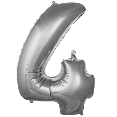 4- RAKAM 16 İNC GÜMÜŞ RENK BALON 36 CM