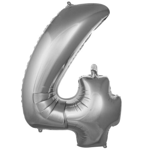 4- RAKAM 16 İNC GÜMÜŞ RENK BALON 36 CM