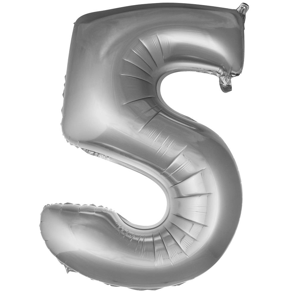 5- RAKAM 16 İNC GÜMÜŞ RENK BALON 36 CM