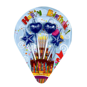 4 LÜ ÇUBUKLU LOVE 2 KALP 2 YILDIZ MAVİ MUM