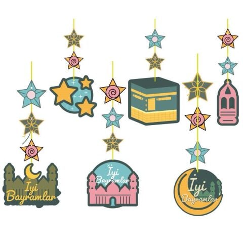 6 LI İYİ BAYRAMLAR TAVAN SÜS