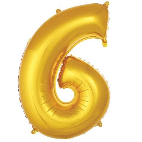 6- RAKAM 16 İNC GOLD RENK BALON 36 CM