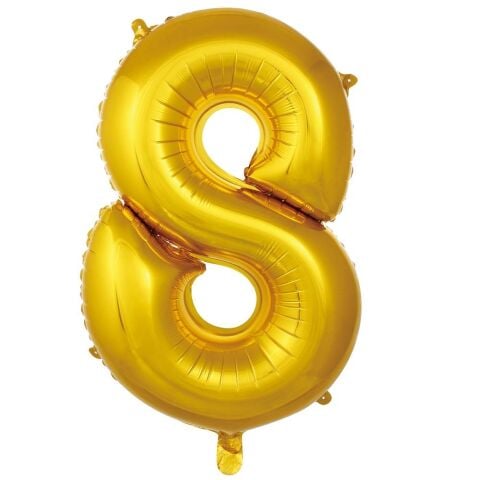 8- RAKAM 16 İNC GOLD RENK BALON 36 CM