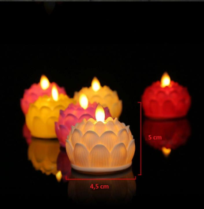 4.5*5CM PİLLİ GÜL DDESENLİ GÜN IŞIĞI TEALİGHT MUM