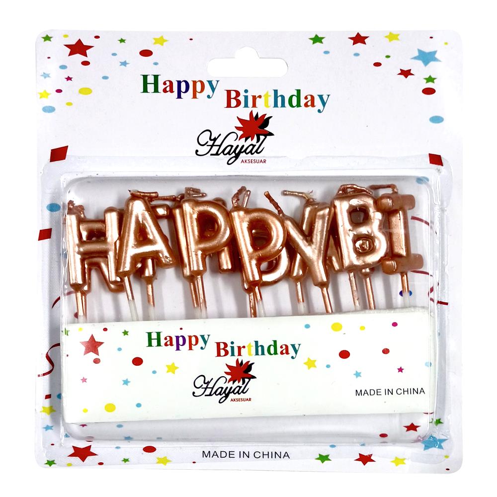 HAPPY BİRTHDAY ROSEGOLD MUM  PK:12 KL:600