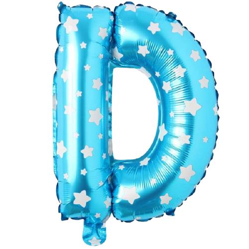 D- HARF 16 İNC MAVİ RENK BALON 36 CM