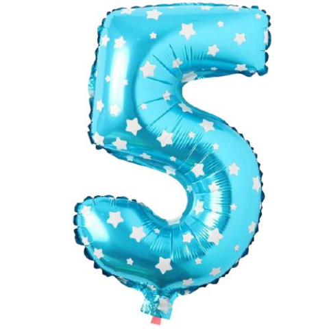 5- RAKAM 16 İNC MAVİ RENK BALON 36 CM