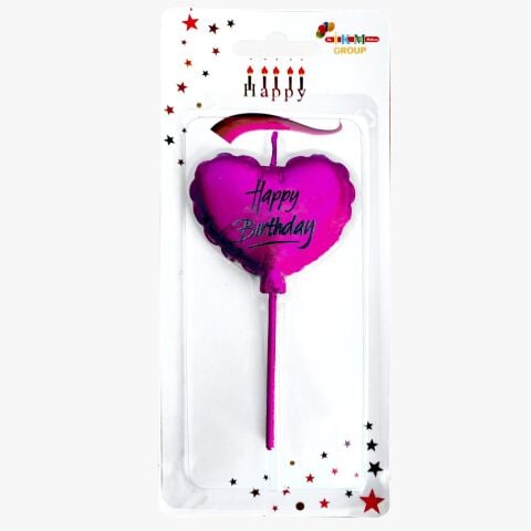 HAPPY BİRTHDAY KALP PEMBE MUM PK:12 KL:480