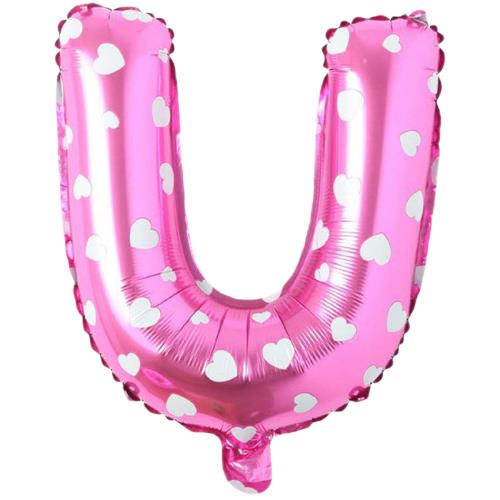 U- HARF 16 İNC PEMBE RENK BALON 36 CM