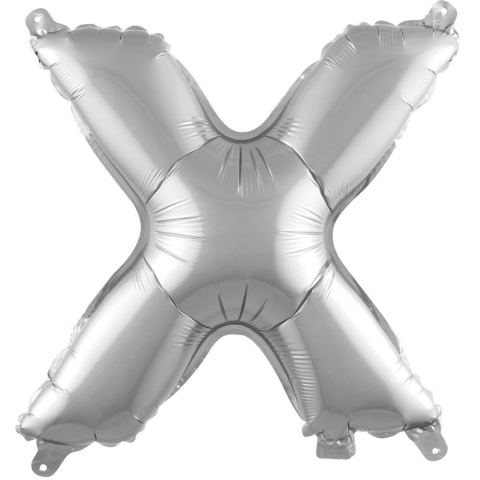 X- HARF 40 İNC GÜMÜŞ RENK BALON 100 CM