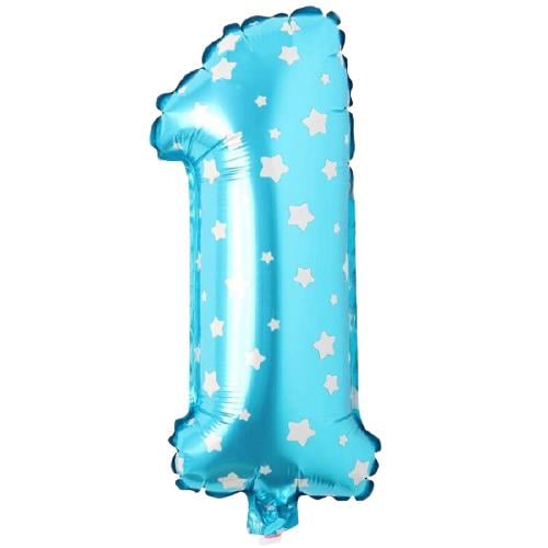 1- RAKAM 16 İNC MAVİ RENK BALON 36 CM