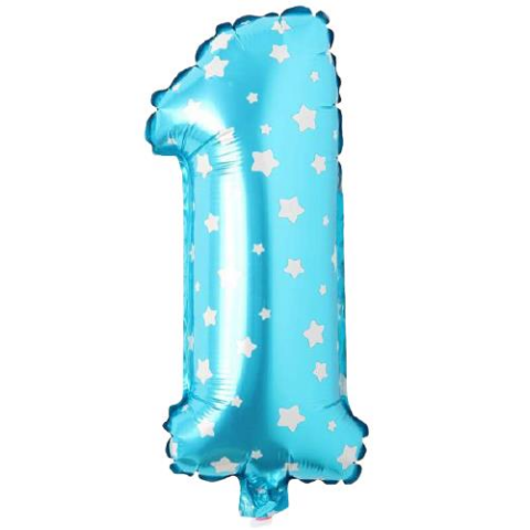 1- RAKAM 16 İNC MAVİ RENK BALON 36 CM