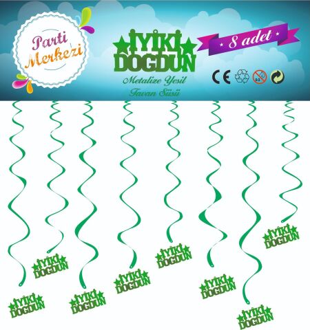 METALİZE YEŞİL İYİKİ DOĞDUN TAVAN SÜSÜ