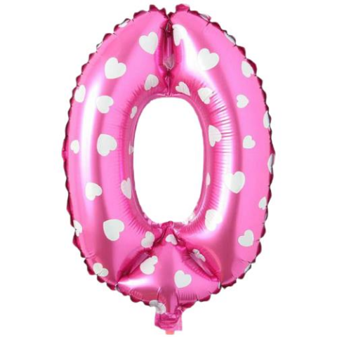 0- RAKAM 16 İNC PEMBE RENK BALON 36 CM